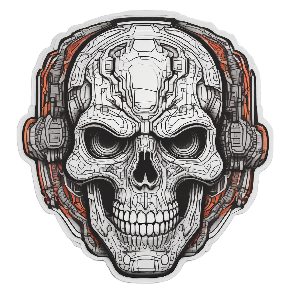 Angry Gamer Circuit Skull — gamer stickers