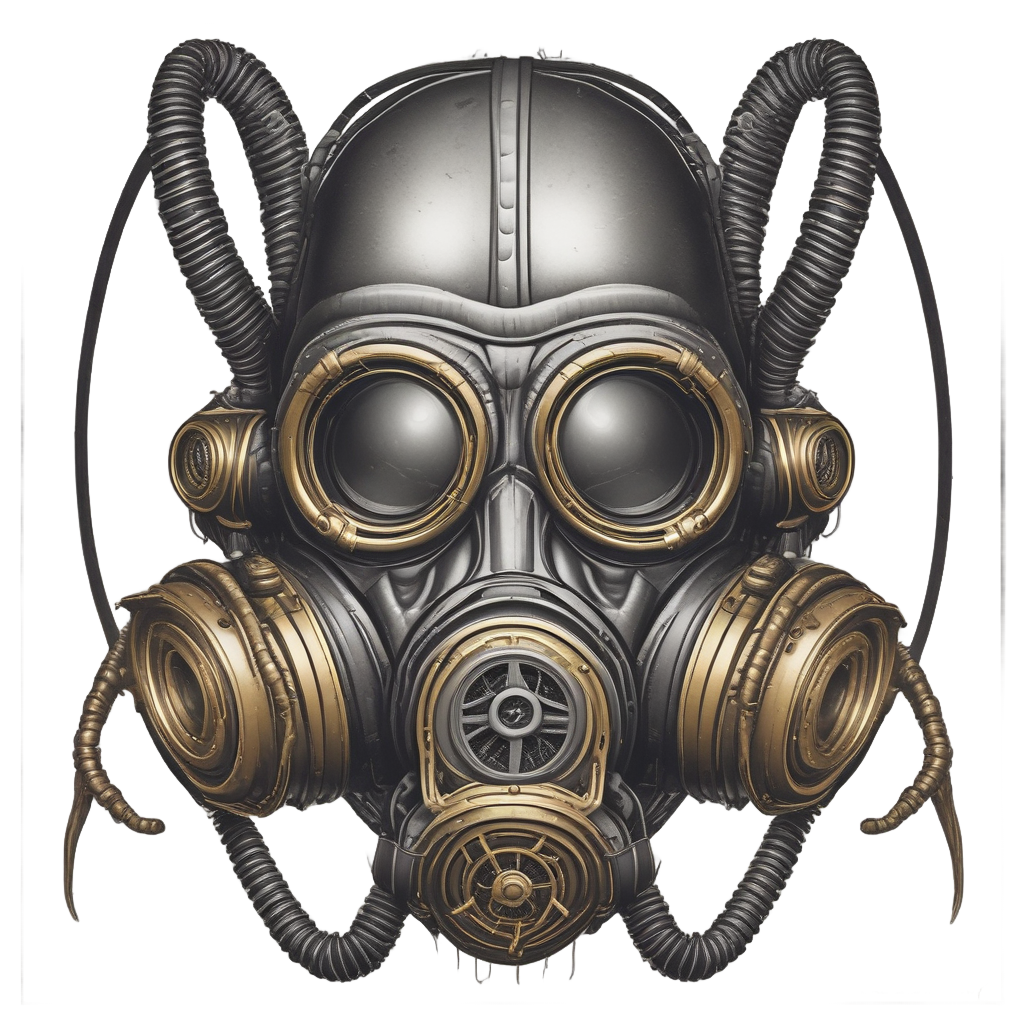 Angry Insectoid Mask — gas mask stickers