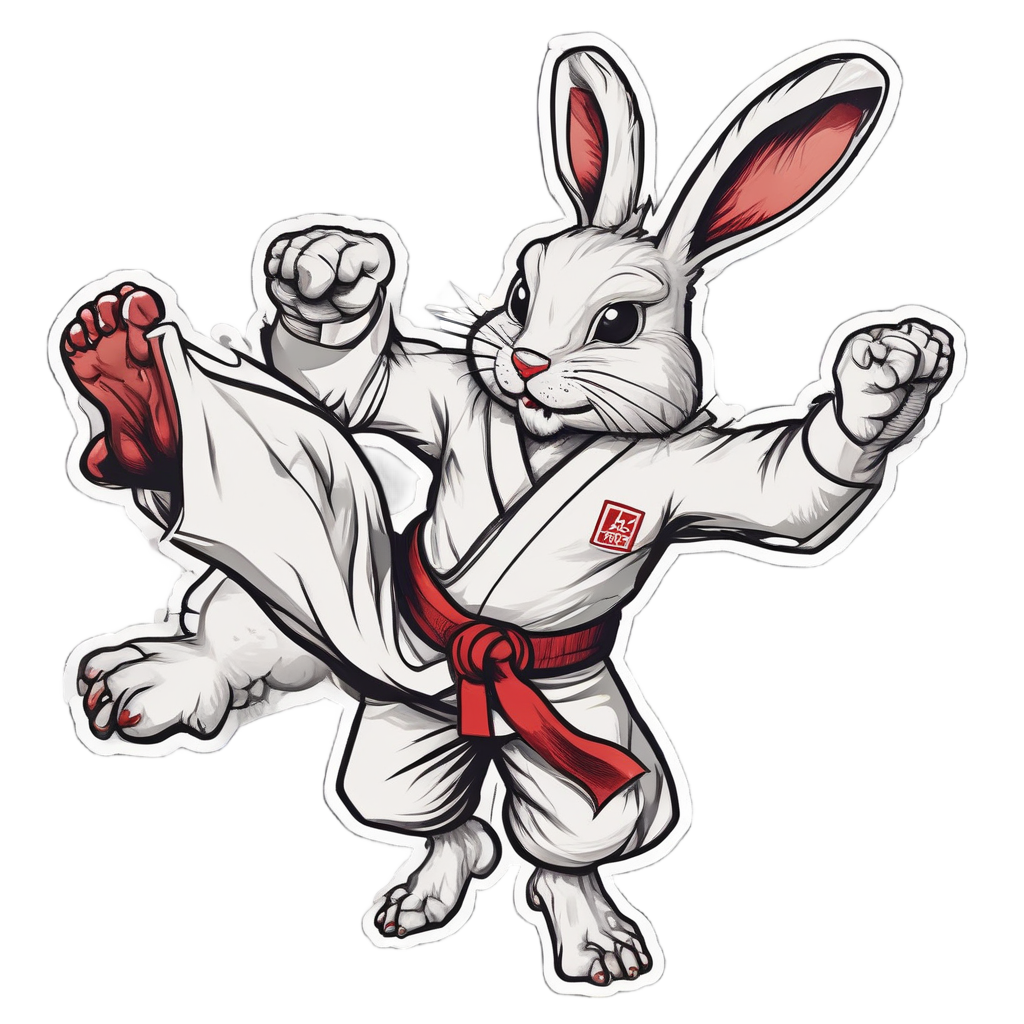 Angry Kung Fu Bunny — farm nursery stickers