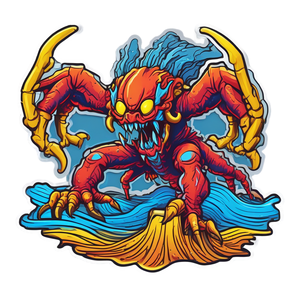 Angry Lagoon Crab — horror stickers