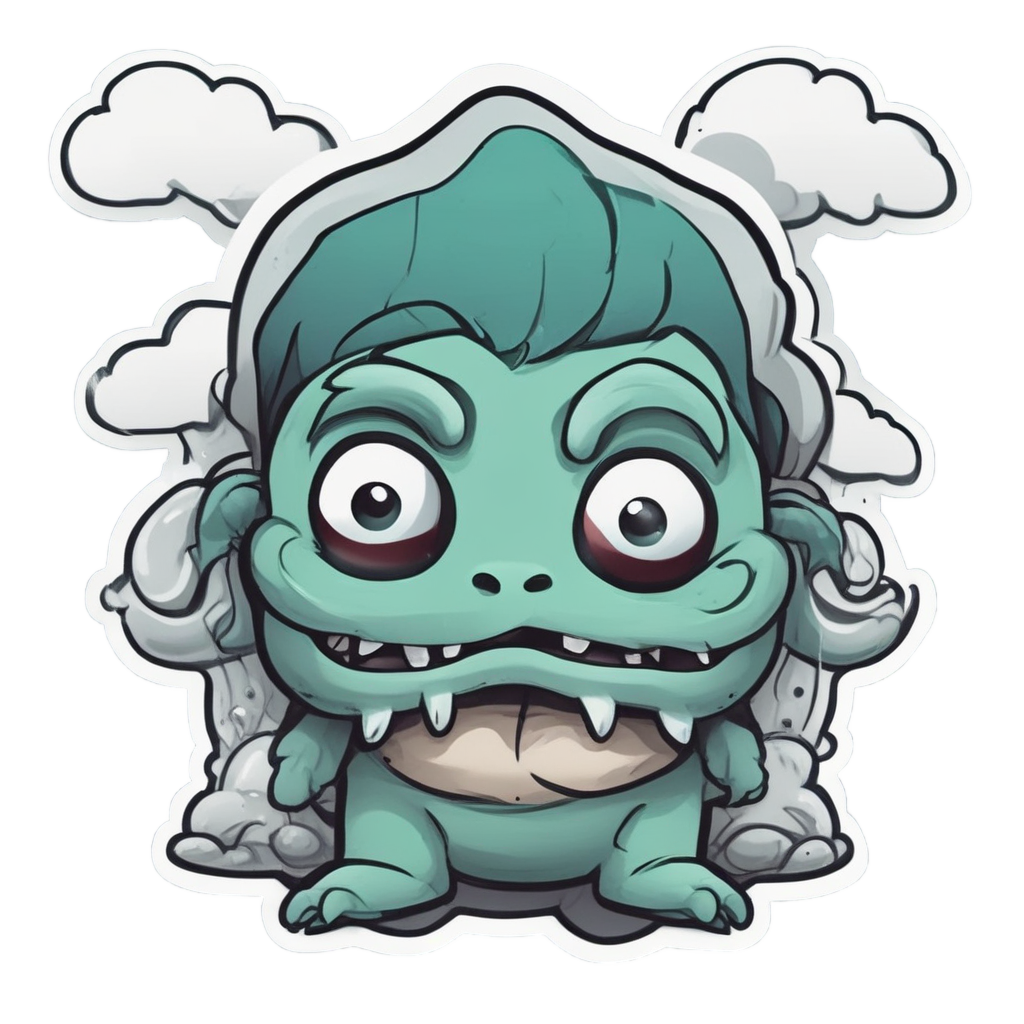 Angry Lagoon Pout — horror stickers