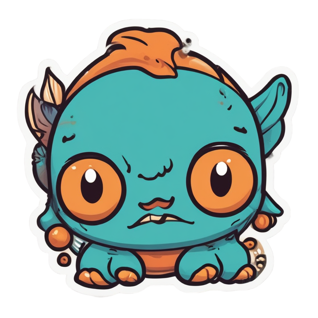 Angry Lagoon Puffer — horror stickers