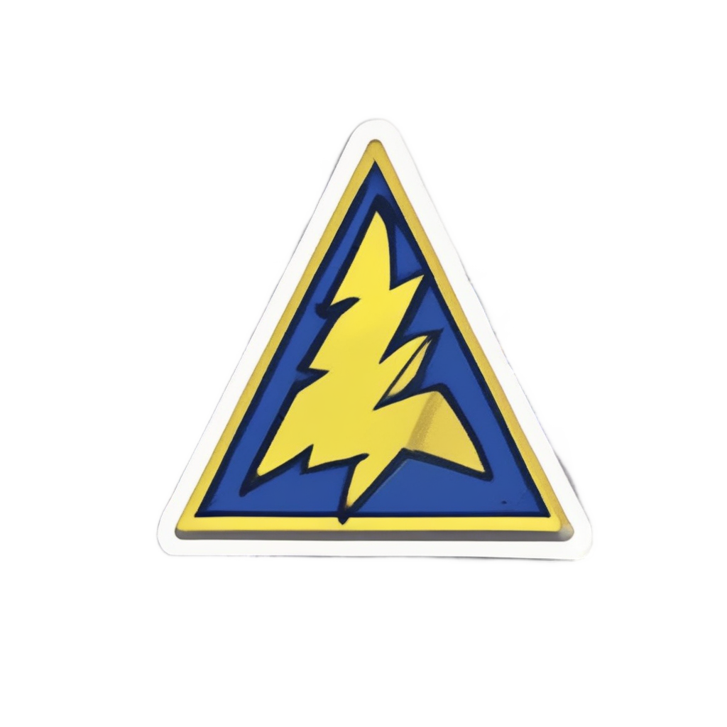 Angry Lightning Bolt — warning signage stickers