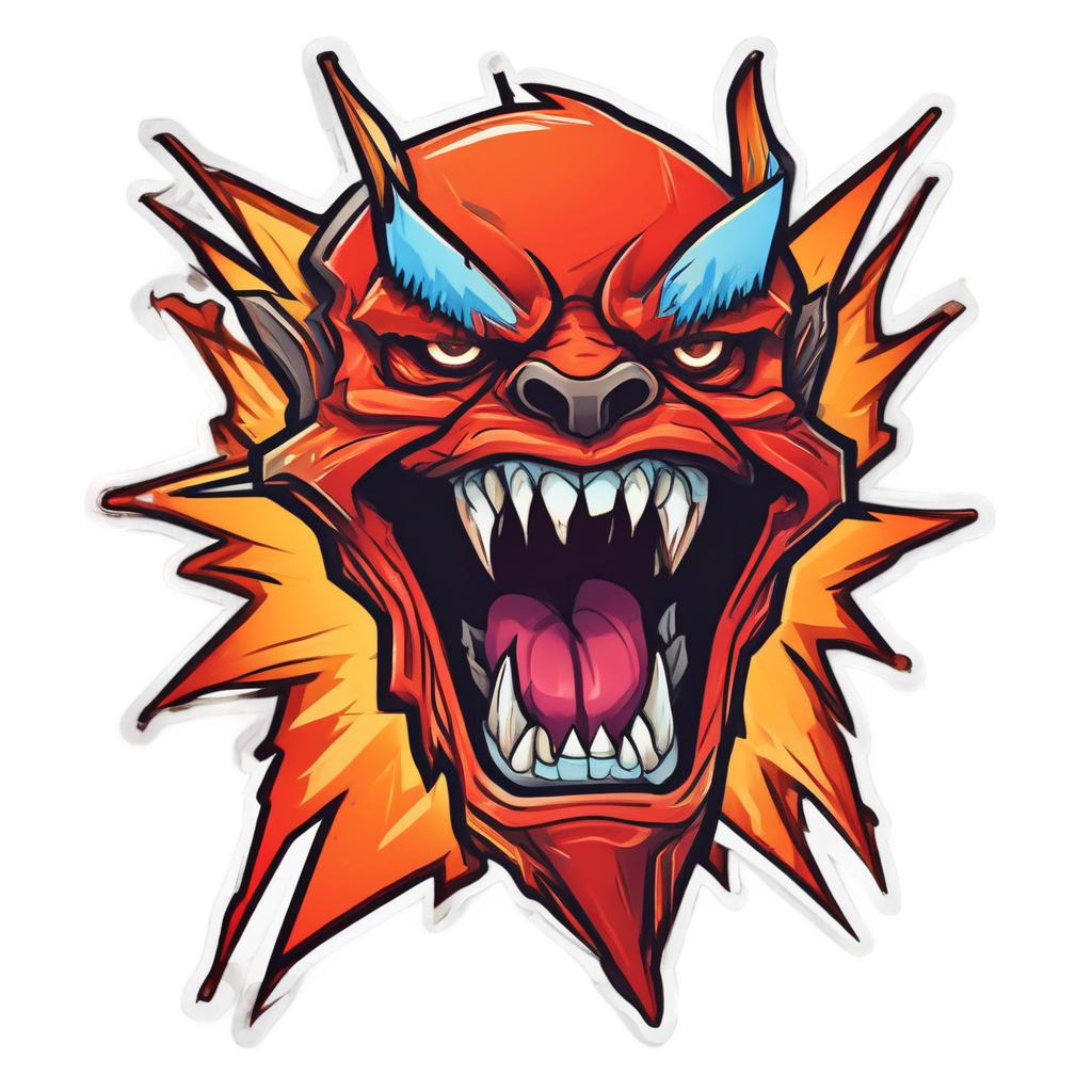 Angry Lightning Face — high voltage stickers