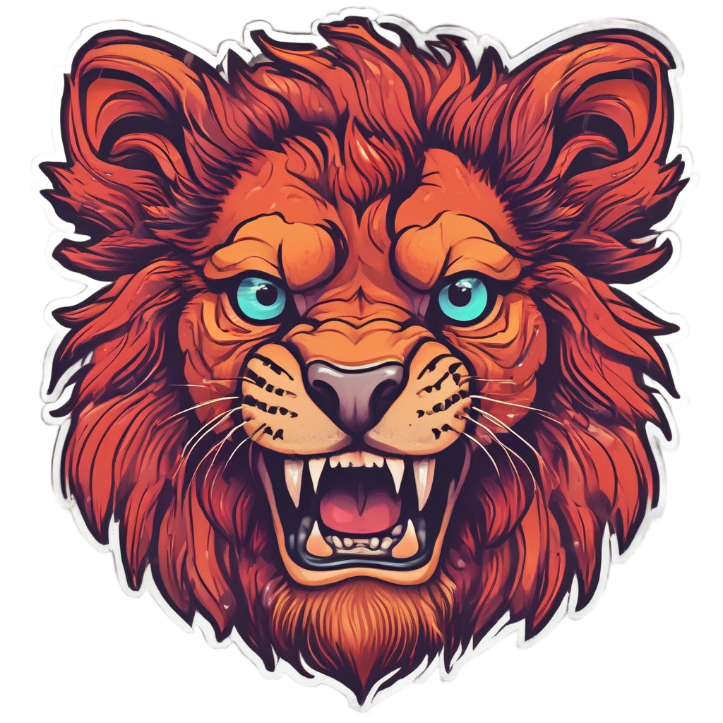 Angry Neon Cub — safari nursery stickers