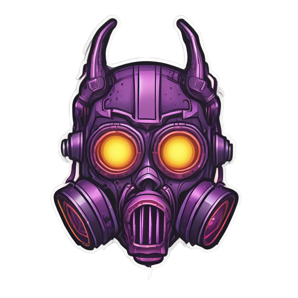 Angry Neon Demon Mask — gas mask stickers