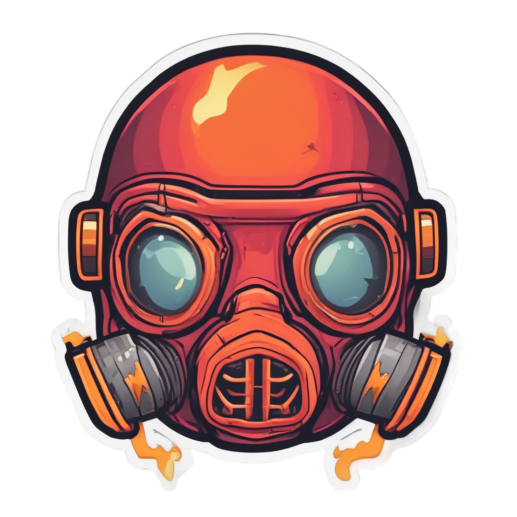 Angry Neon Gas Mask — gas mask stickers