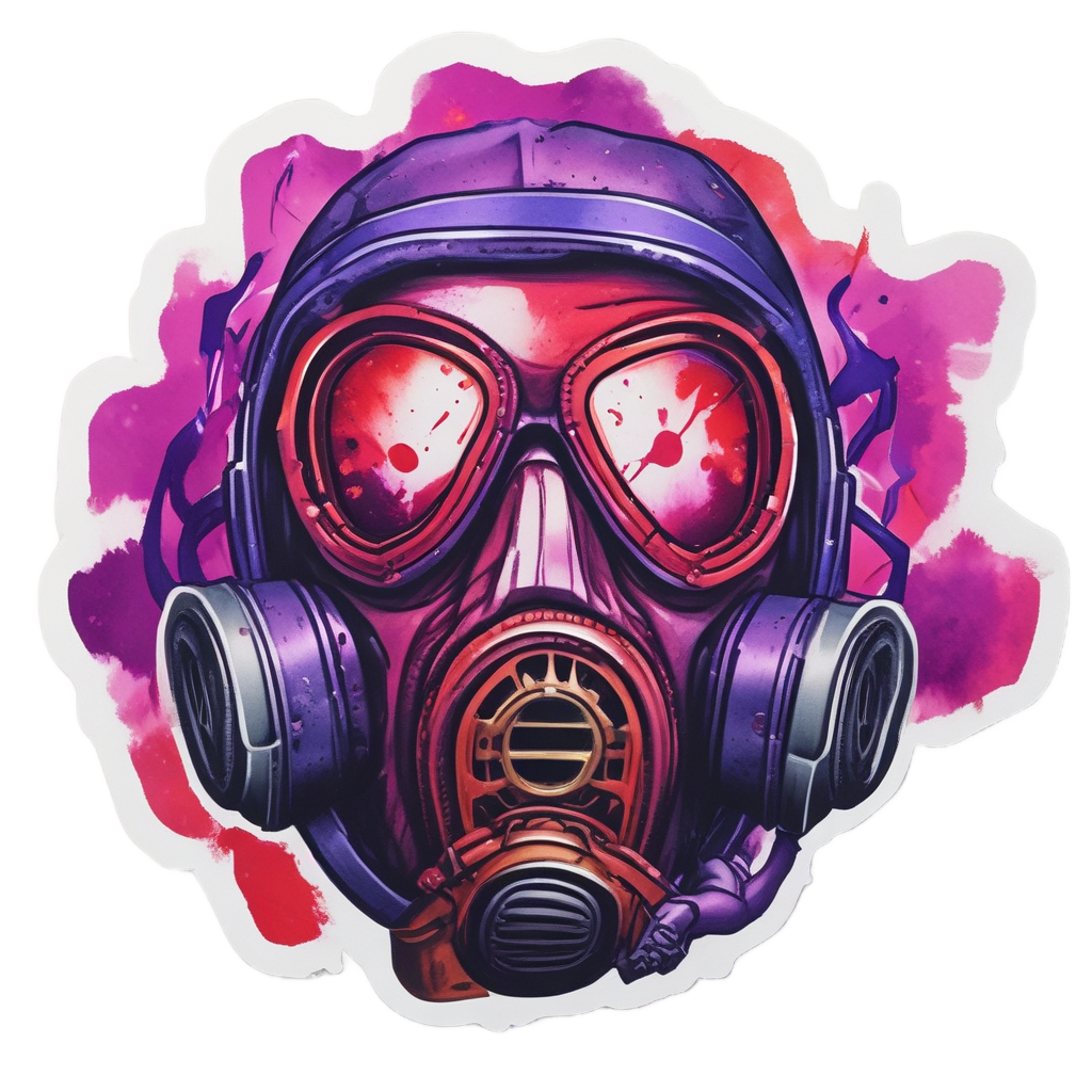 Angry Neon Storm Mask — gas mask stickers