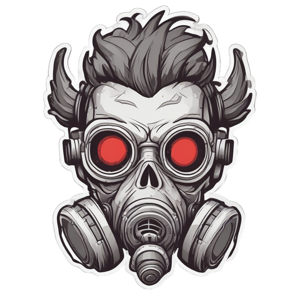 Angry Punk Skull — gas mask stickers