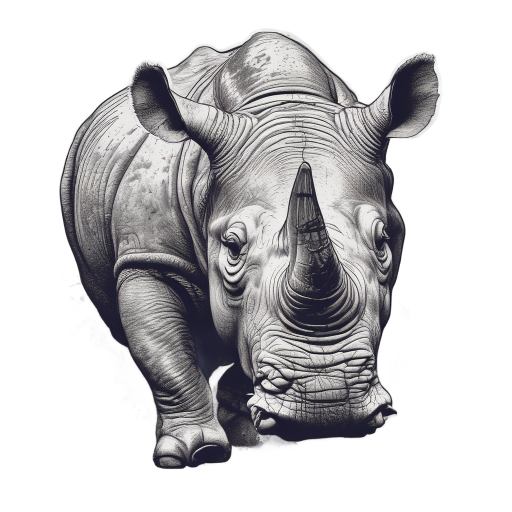 Angry Rhino Charging — safari nursery stickers