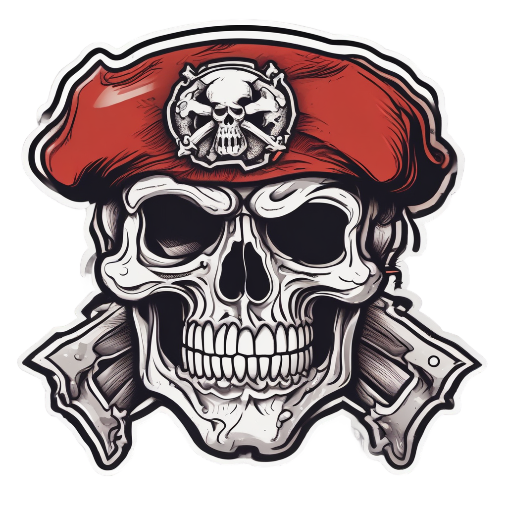 Angry Skull Crossbones — skull & crossbones stickers
