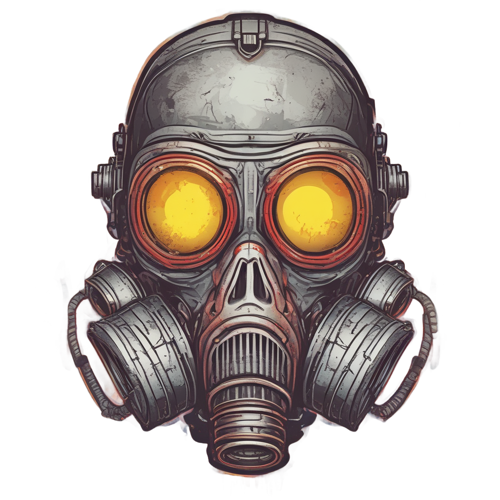Angry Skull Flames — gas mask stickers