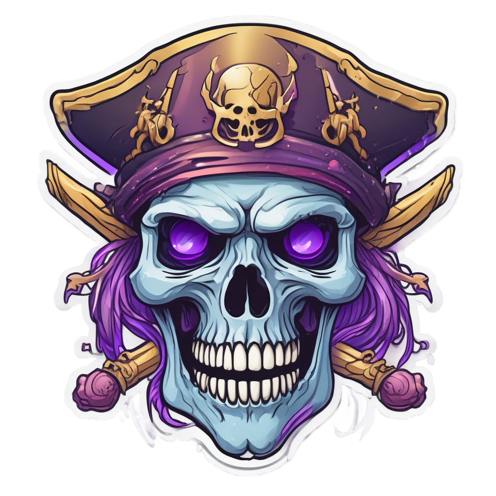 Angry Skull Storm — skull & crossbones stickers