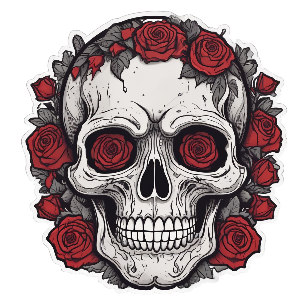 Angry Skull Thorns — gothic stickers