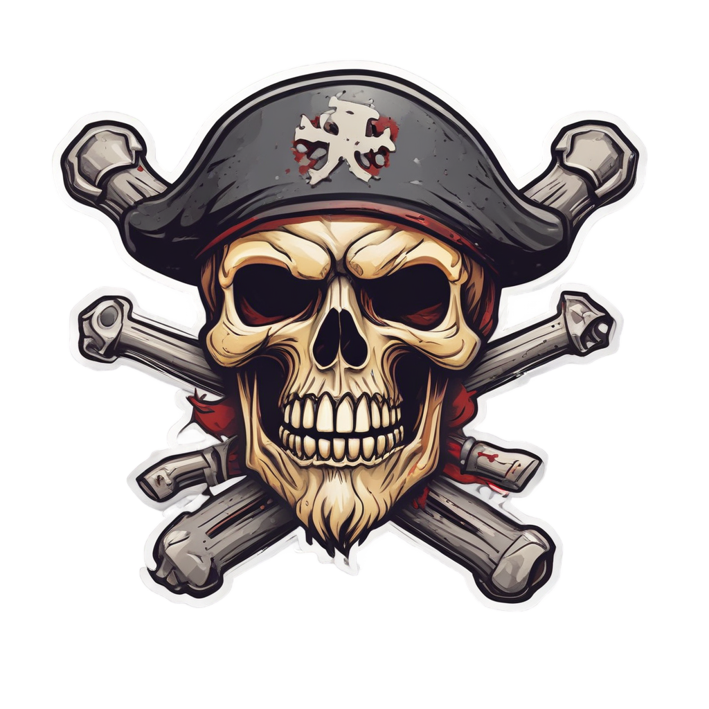 Angry Skull with Cannons — skull & crossbones stickers