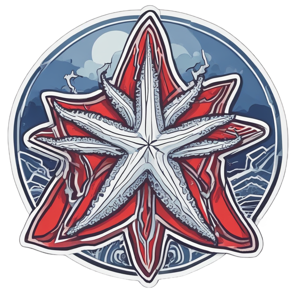 Angry Starfish Warrior — ocean nursery stickers