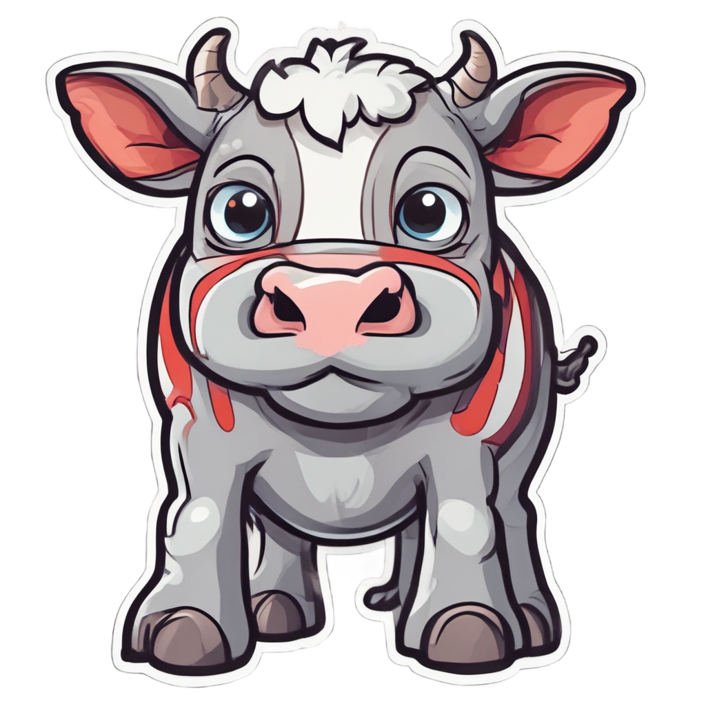 Angry Stomping Calf — farm nursery stickers
