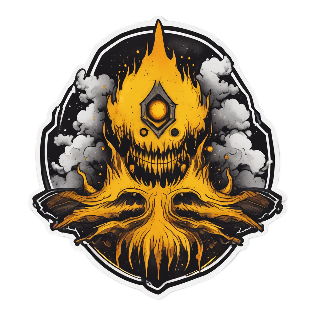 Angry Stripe Fume Badge — warning signage stickers