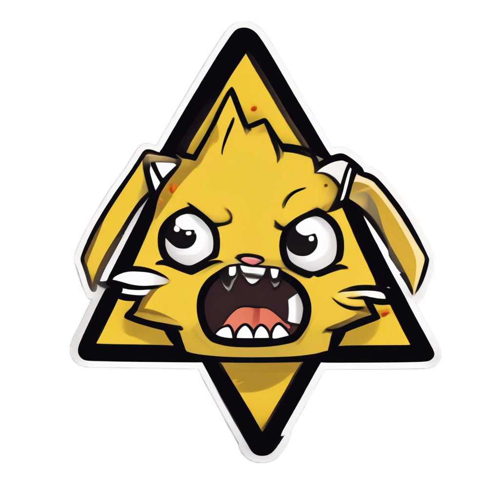 Angry Stripe Triangle Badge — warning signage stickers