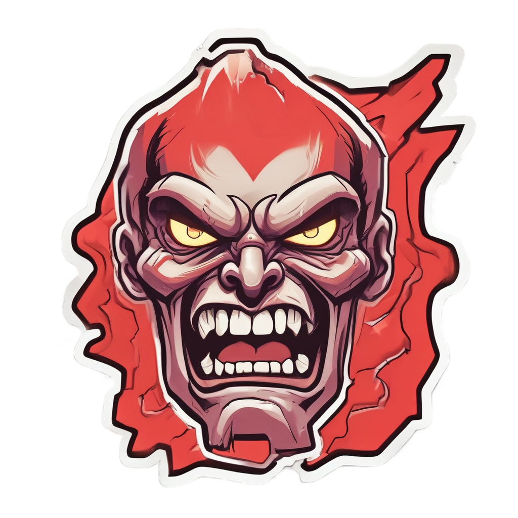 Angry Thunder Face — high voltage stickers