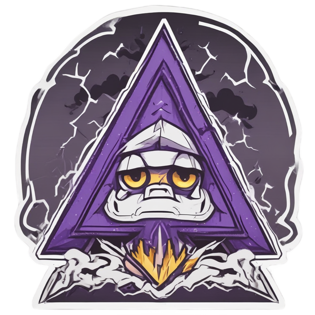 Angry Triangle with Lightning — warning signage stickers