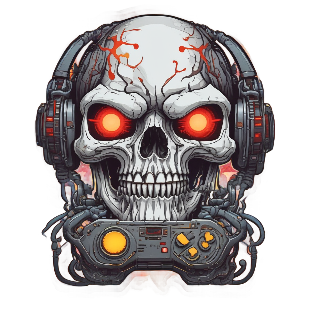 Angry Vine Skull Gamer — gamer stickers