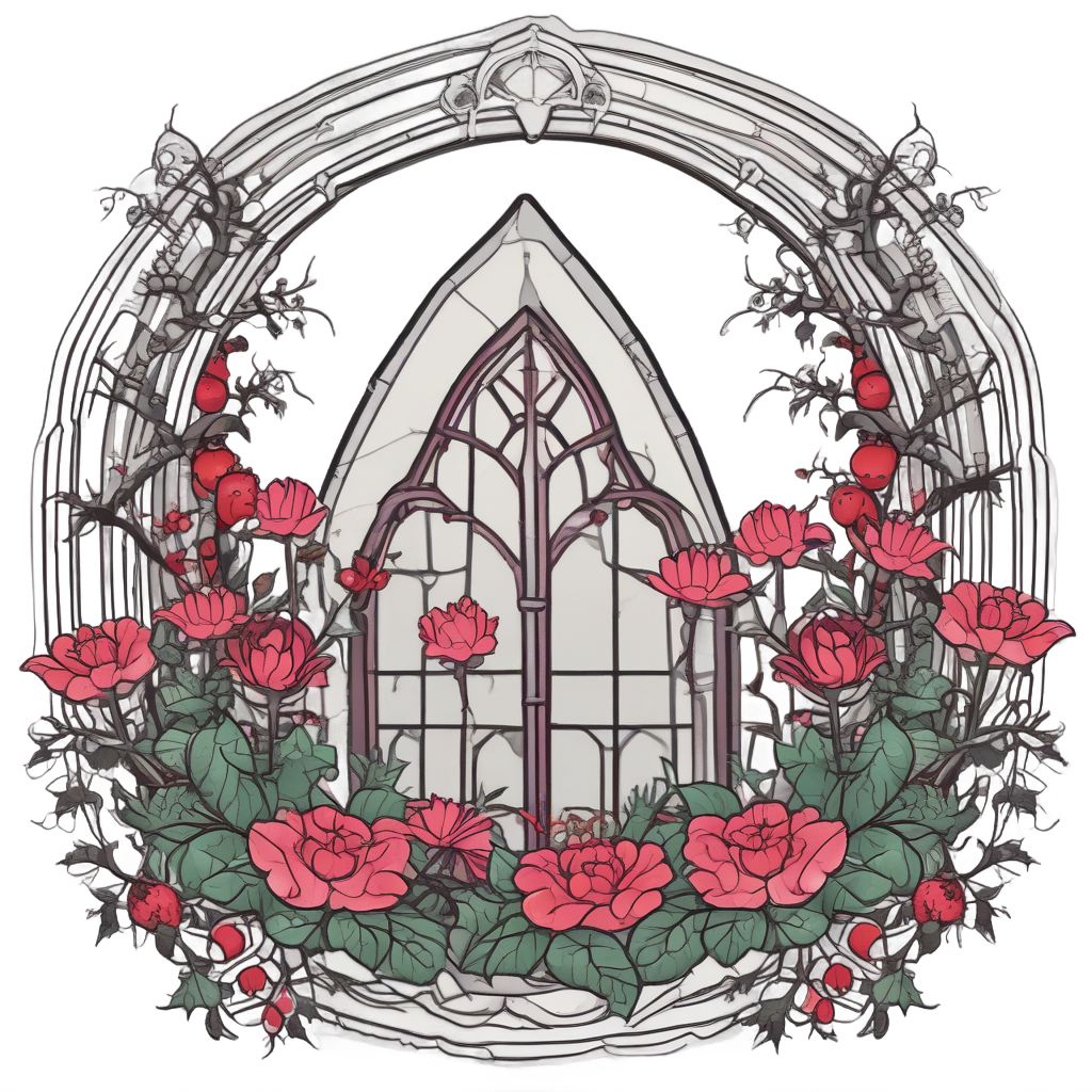 Angry Window with Thorn Vine — victorian gothic stickers