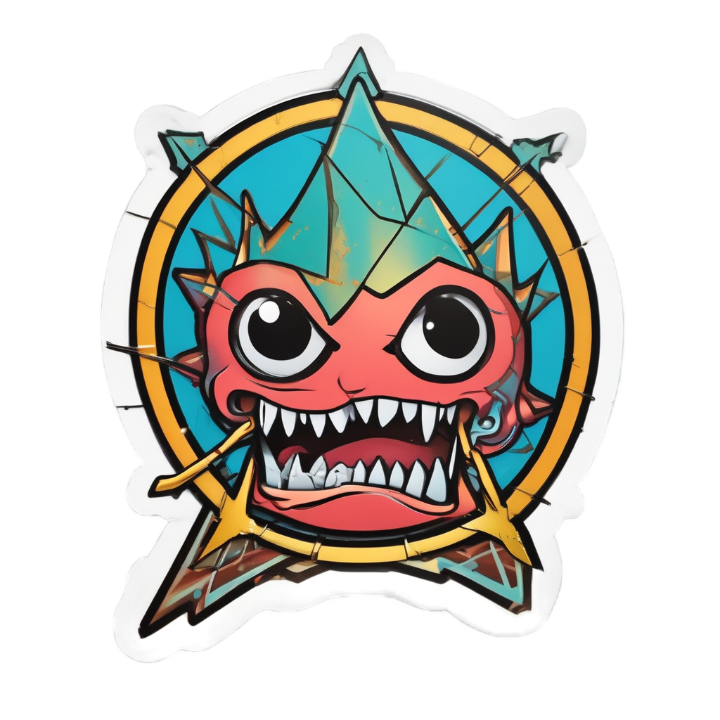 Angry Wire with Star — barbed wire stickers
