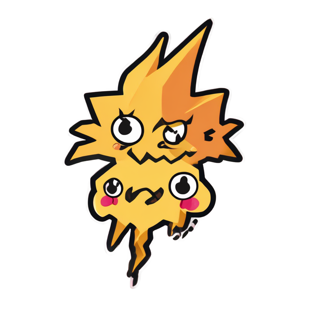 Angry Zigzag Lightning Face — high voltage stickers