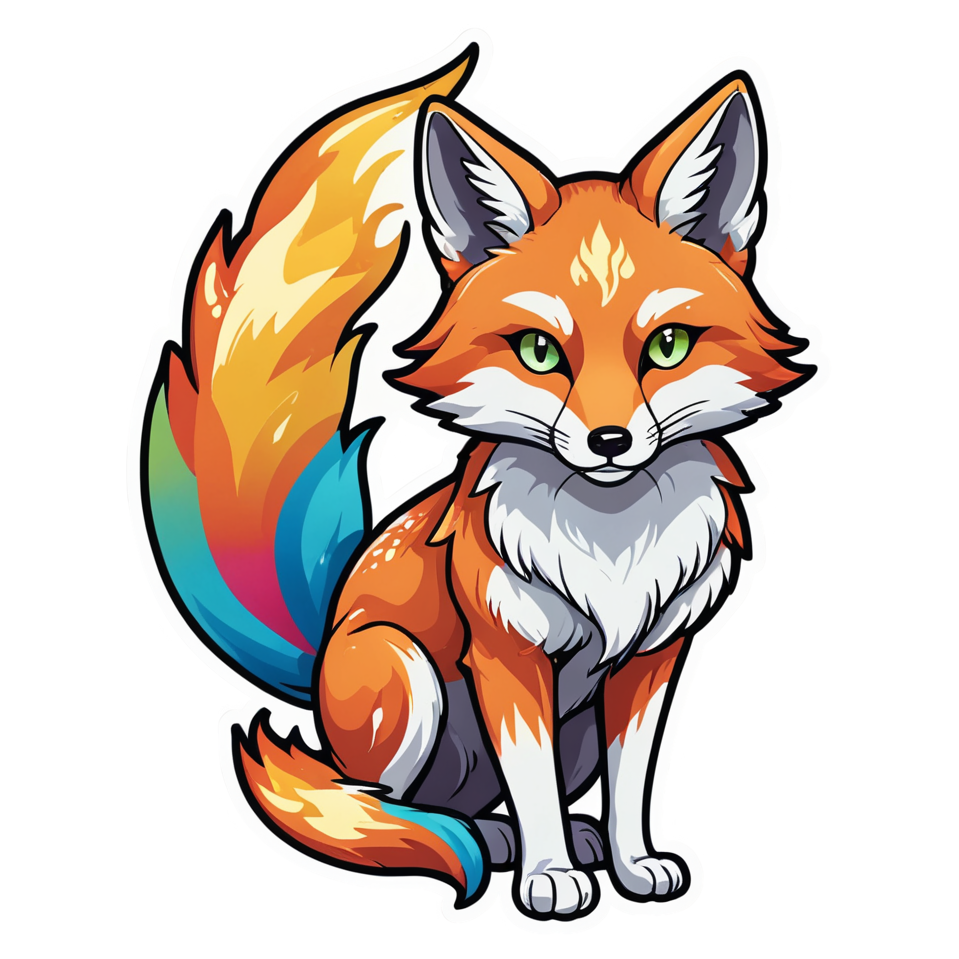 Fox Spirit (holographic) — anime stickers