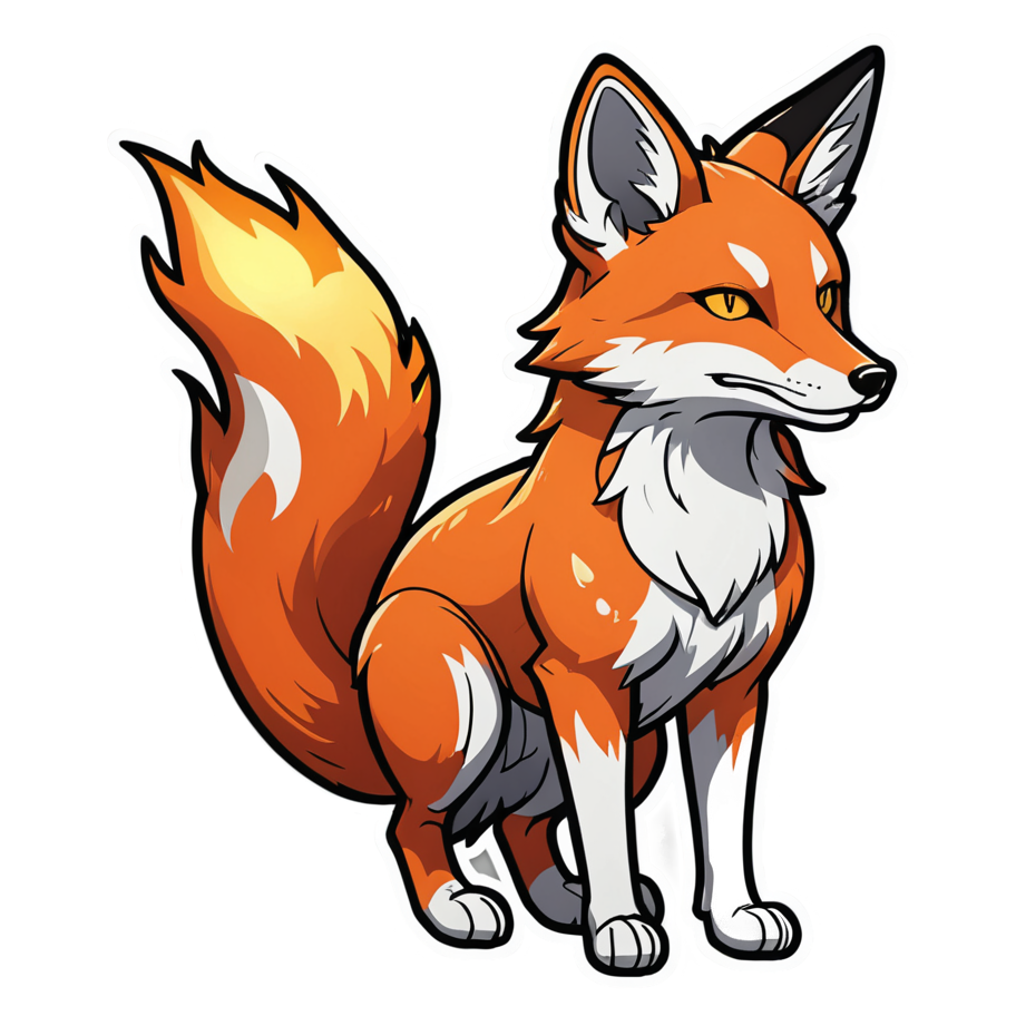 Fox Spirit (lineart) — anime stickers