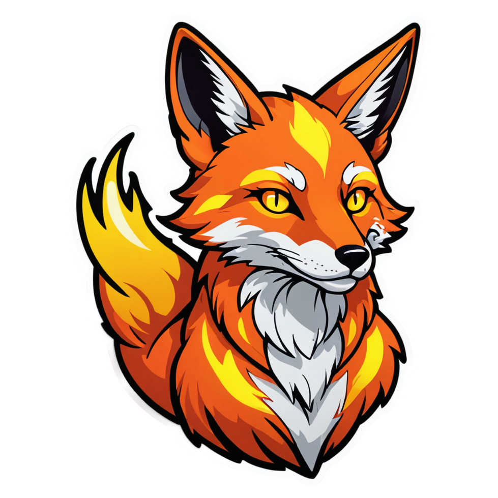 Fox Spirit (neon) — anime stickers