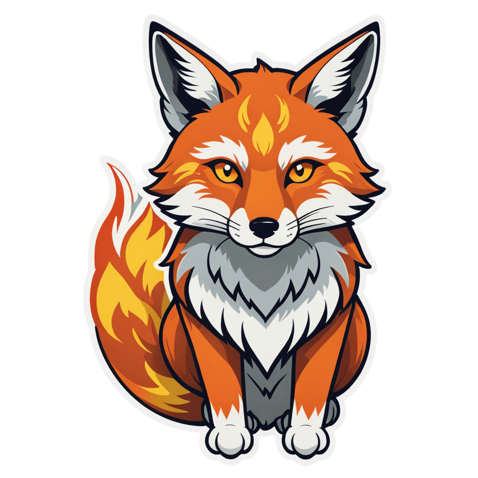 Fox Spirit (papercut) — anime stickers