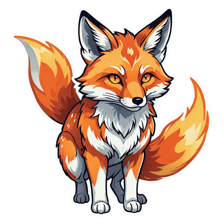 Fox Spirit (watercolor) — anime stickers