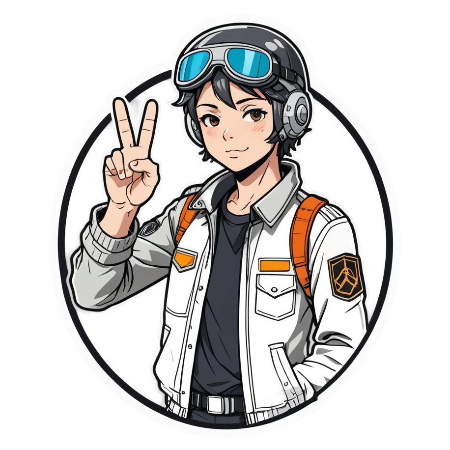 Mecha Pilot (lineart) — anime stickers