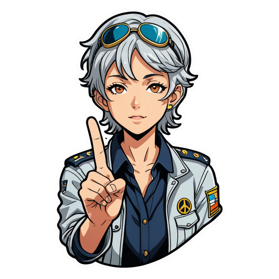 Mecha Pilot (papercut) — anime stickers