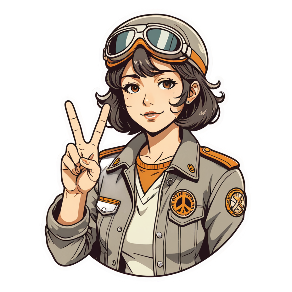 Mecha Pilot (retro) — anime stickers