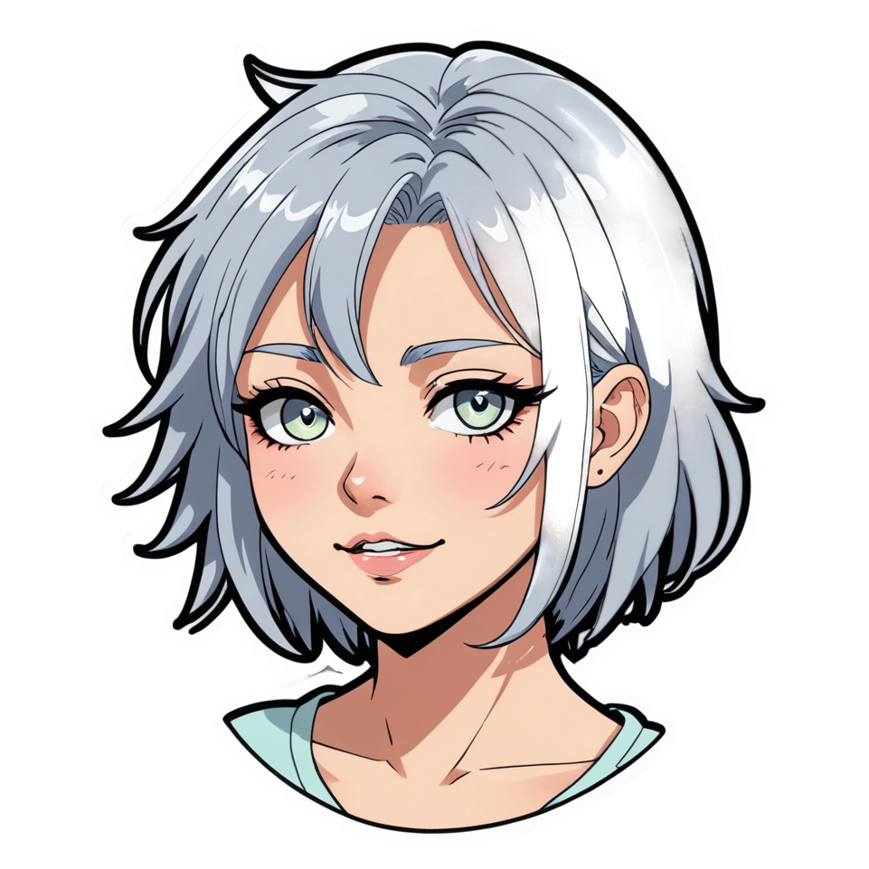 Pastel Anime Girl (neon) — anime stickers