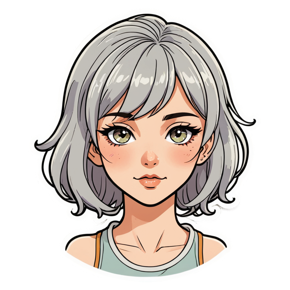 Pastel Anime Girl (retro) — anime stickers