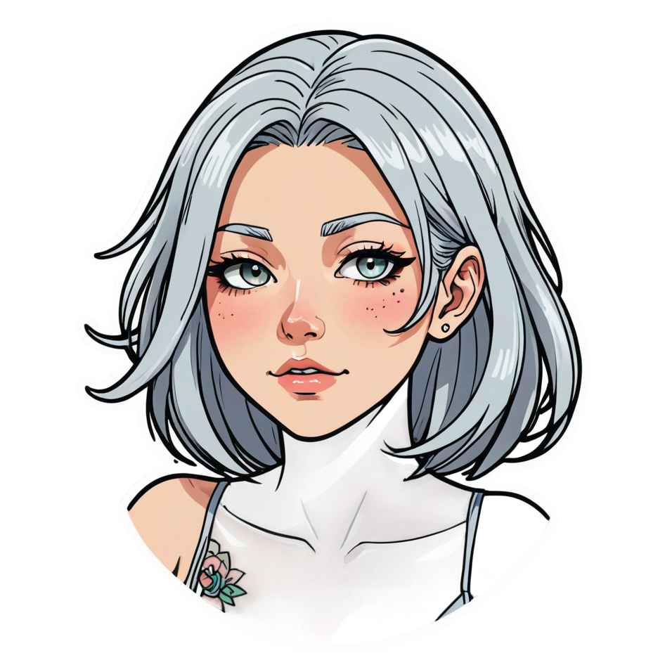 Pastel Anime Girl (tattoo) — anime stickers