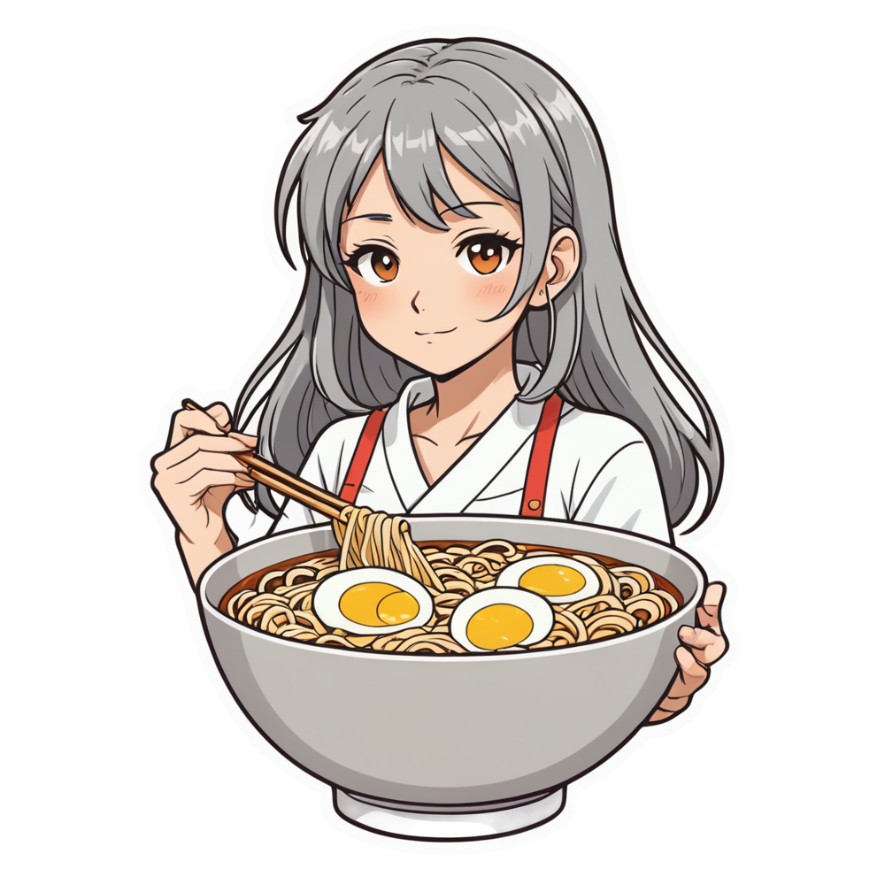 Ramen Lover (lineart) — anime stickers