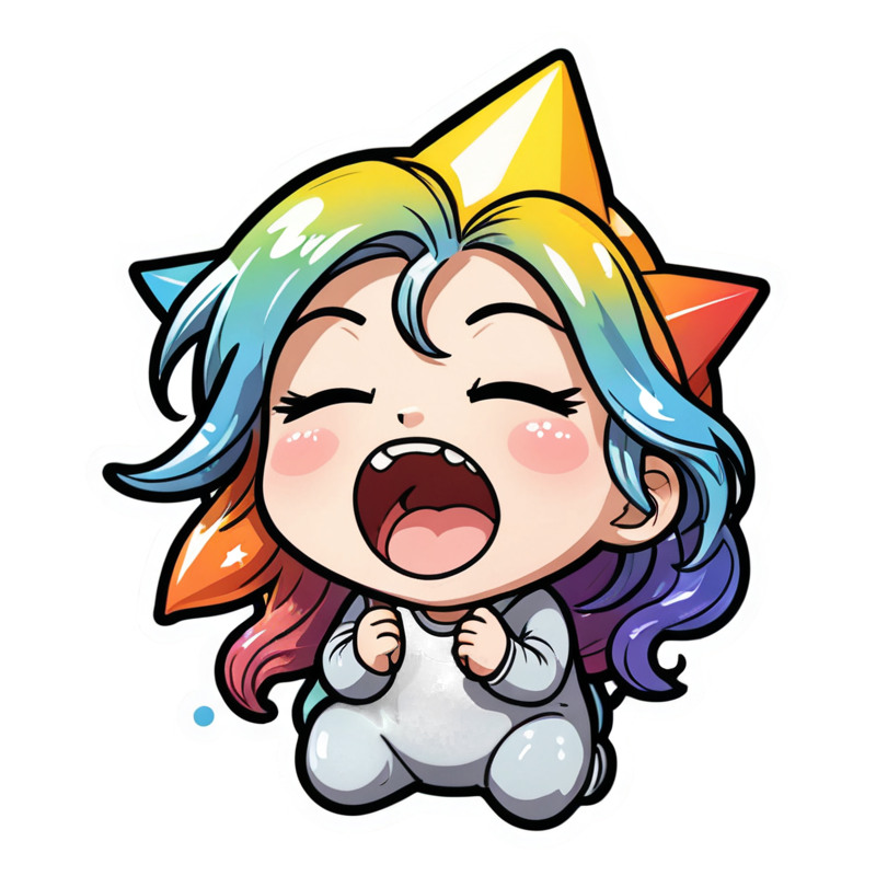 Sleepy Chibi (holographic) — anime stickers