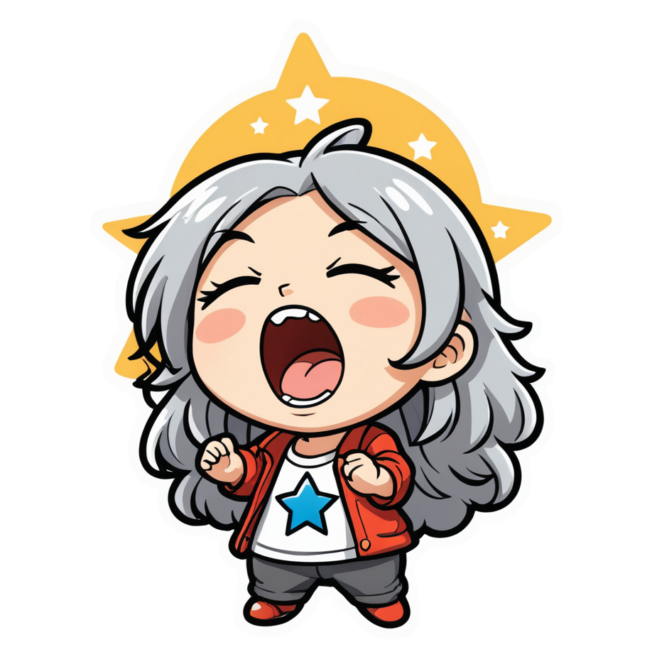 Sleepy Chibi (lineart) — anime stickers