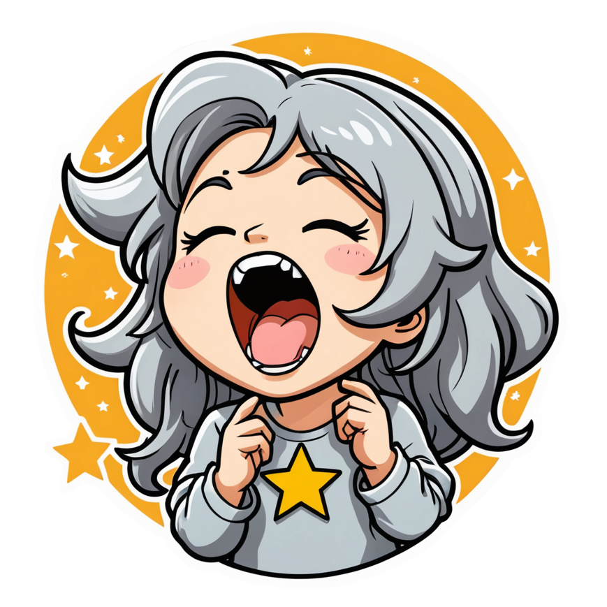 Sleepy Chibi (papercut) — anime stickers