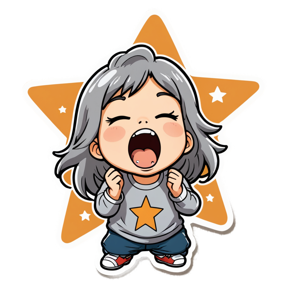 Sleepy Chibi (retro) — anime stickers