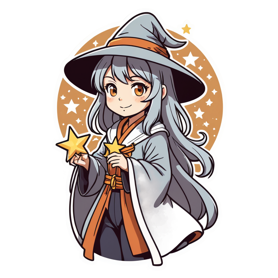 Star Mage (retro) — anime stickers