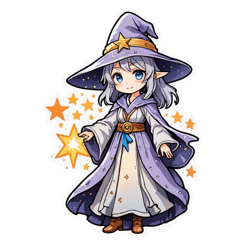Star Mage (watercolor) — anime stickers