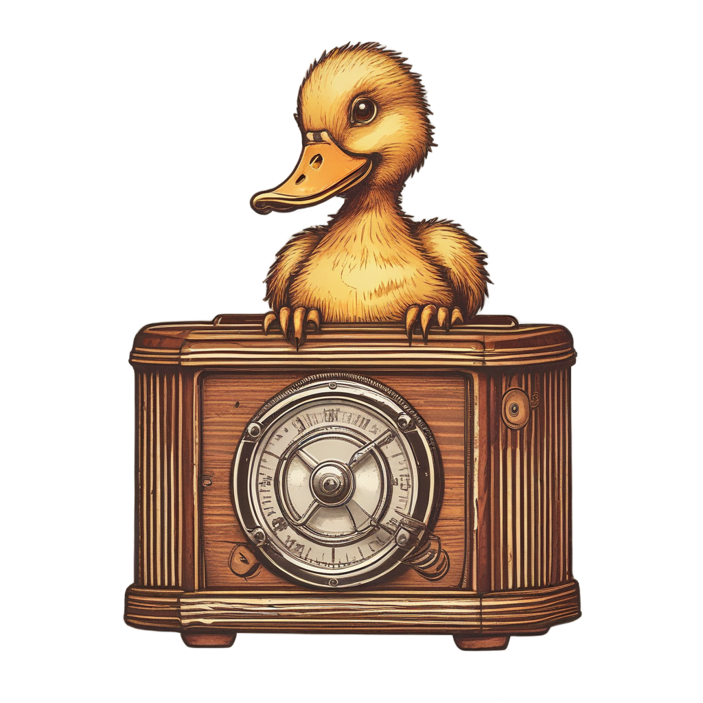 Antique Radio Duck — farm nursery stickers
