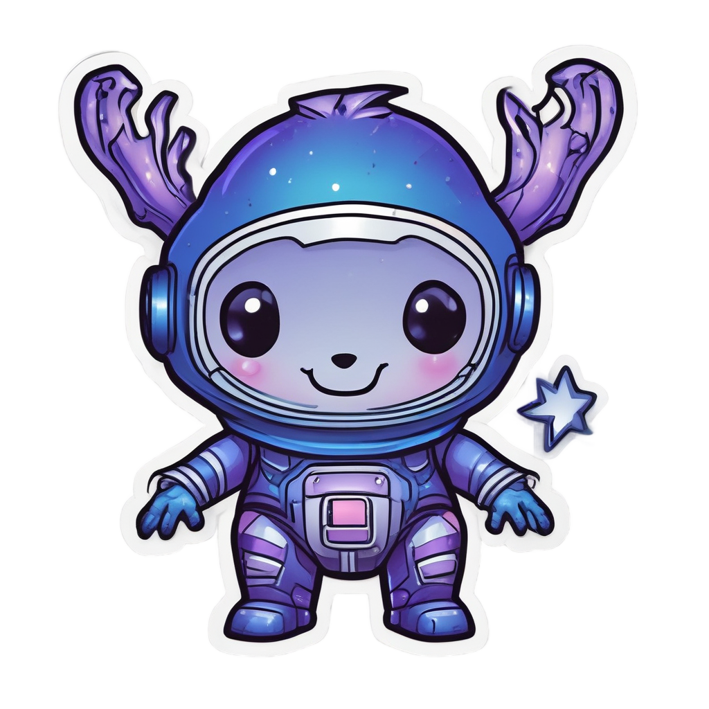 Antler-Capped Space Explorer — outdoorsman stickers