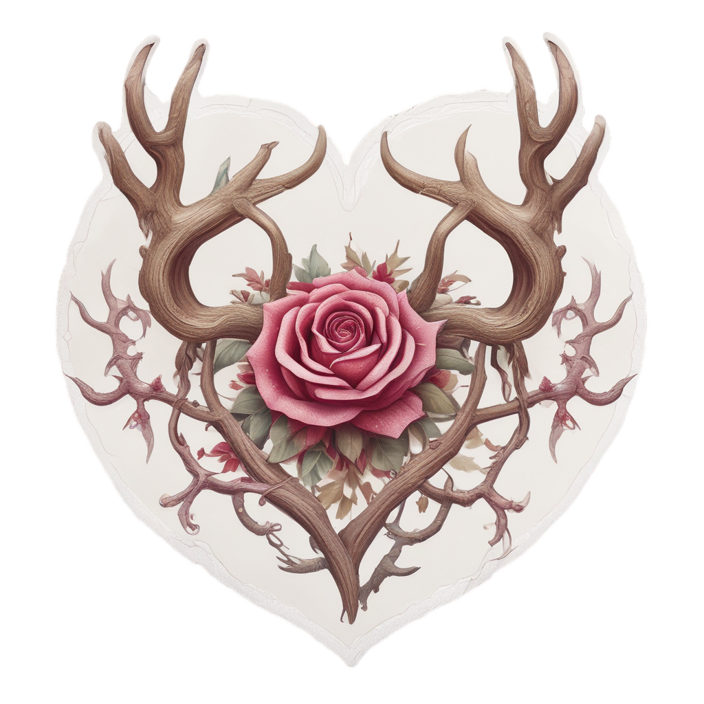 Antler Crest Heart Gift — outdoorsman stickers